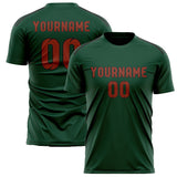 Custom Green Coral Red Soccer Jersey