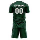 Custom Green White Soccer Set