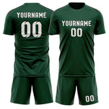 Custom Green White Soccer Set