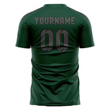 Custom Green Dark Grey Soccer Jersey