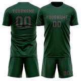 Custom Green Dark Grey Soccer Set