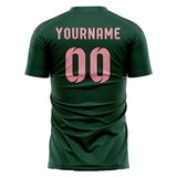 Custom Green Light Pink Soccer Jersey