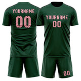 Custom Green Light Pink Soccer Set