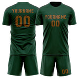 Custom Green Khaki Soccer Set
