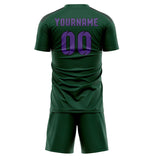 Custom Green Light Purple Soccer Set