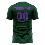 Custom Green Light Purple Soccer Jersey