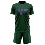 Custom Green Light Purple Soccer Set