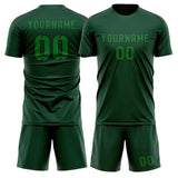 Custom Green Emerald Green Soccer Set
