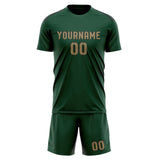 Custom Green Light Khaki Soccer Set
