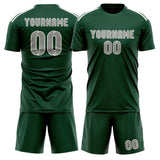 Custom Green Gray Soccer Set