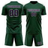 Custom Green Purple Soccer Set