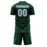 Custom Green Light Blue Soccer Set