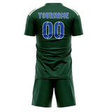 Custom Green Sky Blue Soccer Set