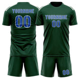 Custom Green Sky Blue Soccer Set