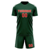 Custom Green Orange Red Soccer Set