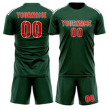 Custom Green Orange Red Soccer Set