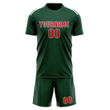 Custom Green Red Soccer Set