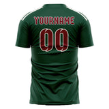 Custom Green Crimson Red Soccer Jersey