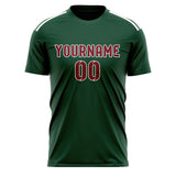 Custom Green Crimson Red Soccer Jersey