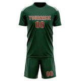 Custom Green Coral Red Soccer Set