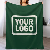 Custom Moss Green White Blanket