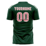 Custom Green Light Pink Soccer Jersey
