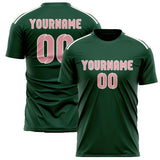 Custom Green Light Pink Soccer Jersey