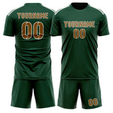 Custom Green Khaki Soccer Set