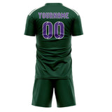 Custom Green Light Purple Soccer Set