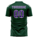 Custom Green Light Purple Soccer Jersey