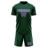 Custom Green Light Purple Soccer Set