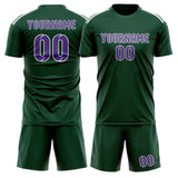 Custom Green Light Purple Soccer Set