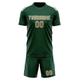 Custom Green Light Khaki Soccer Set