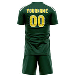Custom Green Light Yellow Soccer Set