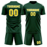 Custom Green Light Yellow Soccer Set