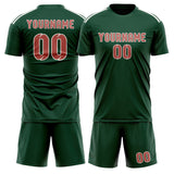 Custom Green Copper Rose Soccer Set