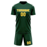 Custom Green Gold Soccer Set