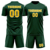 Custom Green Gold Soccer Set
