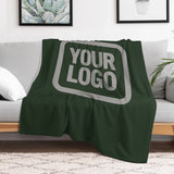 Custom Pine Green Gray Blanket