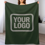 Custom Pine Green Gray Blanket
