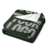 Custom Pine Green Gray Blanket