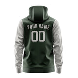 Custom Dark Green Gray Hoodie 0606040406B31704