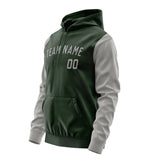 Custom Dark Green Gray Hoodie 0606040406B31704