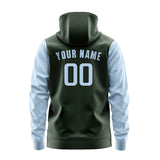 Custom Dark Green Light Blue Hoodie 0606080806B31708