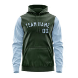 Custom Dark Green Light Blue Hoodie 0606080806B31708