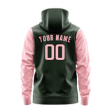 Custom Dark Green Light Pink Hoodie 0606212106B31721