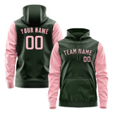 Custom Dark Green Light Pink Hoodie