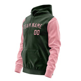 Custom Dark Green Light Pink Hoodie 0606212106B31721