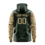 Custom Dark Green Light Khaki Hoodie 0606252506B31725