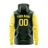 Custom Dark Green Light Yellow Hoodie 0606262606B31726